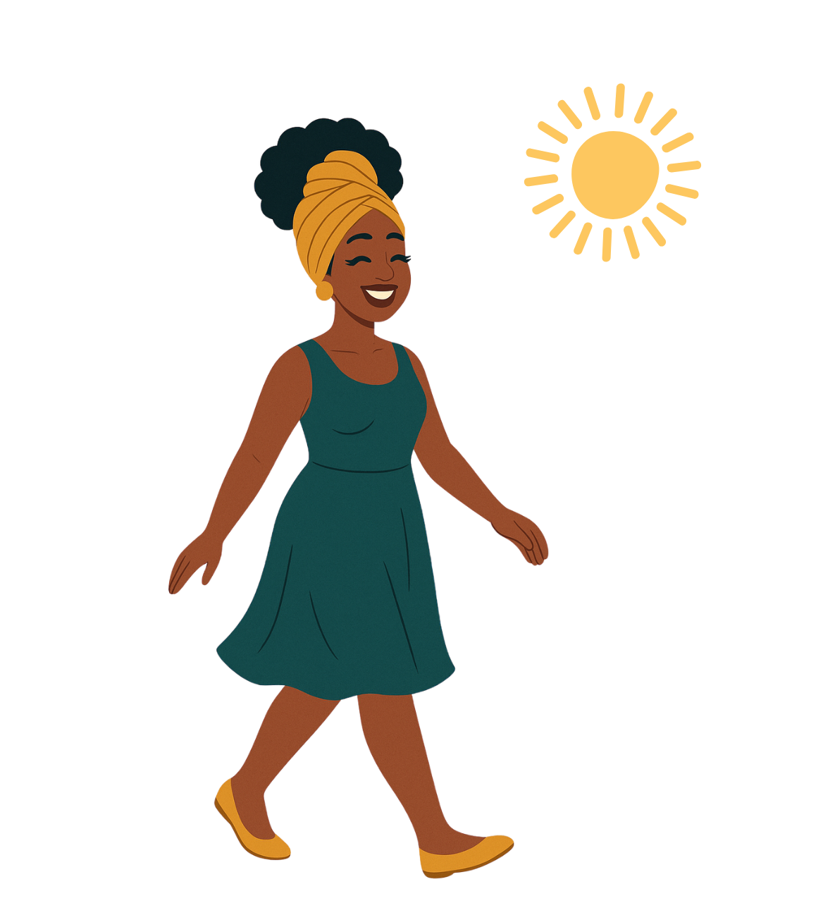 Client feeling better and taking a walk